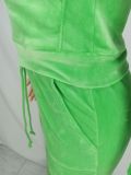 Solid Color Zipper Tops And Pants Two Piece Set YD-8784