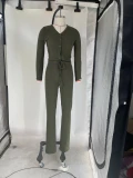 Casual Solid Color Woolen Knit Two Piece Pants Set MOF-8933