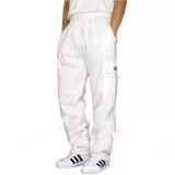 Men's Plus Size Solid Plush Tie Up Casual Padded Pant GXWF-cx01