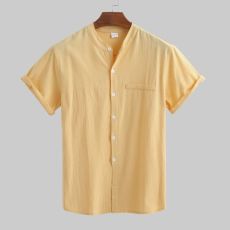 Men's Plus Size Short Sleeve Solid Color Shirt GXWF-B66