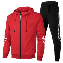 Men's Plus Size Sport Zipper Hoodies Two Piece Pants Set GXWF-11
