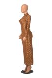 Fashion Long Sleeve Hollow Out Evening Dress MZ-2815