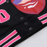 Fashion Patchwork Letter Print Short Jackets FL-23528