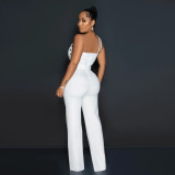 Fashion Solid Single Shoulder Jumpsuit CYA-900781