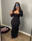 Solid Color Long Sleeve Slim Maxi Dress YH-5337