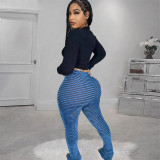 Fashion Furry Slim Stacked Pants CH-23101
