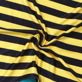 Plus Size Stripe Patchwork Print Sleeveless Maxi Dress NY-10625