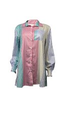 Fashion Stripe Print Long Sleeve Shirt GDNY-002