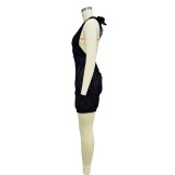 Solid Color Hollow Out Wave Pattern Mini Dress GFYX-6670
