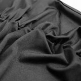 Solid V Neck Irregular Midi Dress GYLY-10307