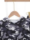 Kids Boys Camouflage Hooded Sweatshirt and Pants Two Piece Set GYMF-078