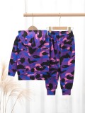 Kids Boys Camouflage Hooded Sweatshirt and Pants Two Piece Set GYMF-078