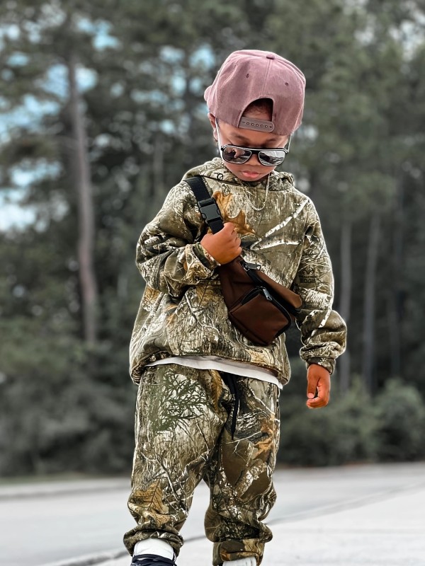 Kids Boys Camouflage Hooded Sweatshirt and Pants Two Piece Set GYMF-078