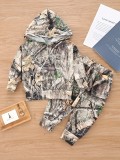 Kids Boys Camouflage Hooded Sweatshirt and Pants Two Piece Set GYMF-078