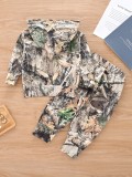 Kids Boys Camouflage Hooded Sweatshirt and Pants Two Piece Set GYMF-078