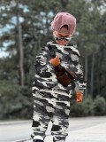 Kids Boys Camouflage Hooded Sweatshirt and Pants Two Piece Set GYMF-078