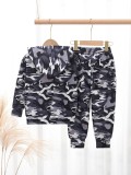 Kids Boys Camouflage Hooded Sweatshirt and Pants Two Piece Set GYMF-078