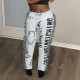 Copy Colorful Pattern Tassel Fleece Pants