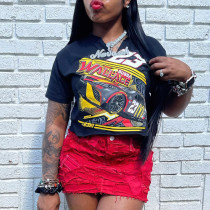 Loose Print Short Sleeve T Shirt GYZY-8817 