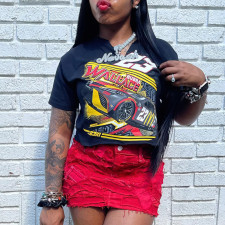Loose Print Short Sleeve T Shirt GYZY-8817 