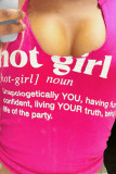 Letter Print U Neck T Shirt GYZY-8828