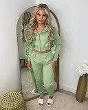 Padded Sweatshirt Hooded Sport Casual Two Piece Set TK-6306