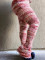 Multicolor Striped Fluffy Fur Stacked Pants CH-23113