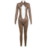 Sexy Hollow Out High Waisted Skinny Jumpsuit XEF-35870