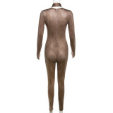 Sexy Hollow Out High Waisted Skinny Jumpsuit XEF-35870