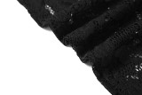 Hollow Out Knits Lace Sling Mini Dress XEF-37213