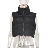 Reversible Wear Zipper Vest Warm Cotton Jacket GBTF-8099DN