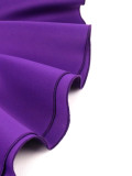 Plus Size Ruffle One Shoulder Evening Dress GKEN-221004
