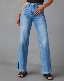 Casual Loose Split Straight Jeans GKNF-TS-723