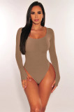 Solid Color Long Sleeve Slim Bodysuit MZ-2830