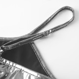 Metallic Color Slim Sling Maxi Dress  MZ-2829