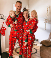 Christmas Printed Parent-Child Long Sleeve Pajama Set GSGS-0527#