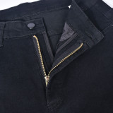Fashion Embroider Print Hollow Out Slim Jeans GNZD-8082DN