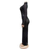 Solid Color Long Sleeve Slim Maxi Dress BY-6741