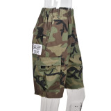 Loose Letter Camouflage Print Casual Shorts GNZD-6495PL