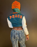 Thickened Embroidered Color Block Baseball Jacket CM-001