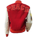 Thickened Embroidered Color Block Baseball Jacket CM-001