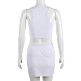 Embroidered Crosses Tank Top Two Piece Skirt Set GNZD-8895SD