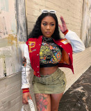 Thickened Embroidered Color Block Baseball Jacket CM-001