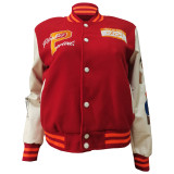 Thickened Embroidered Color Block Baseball Jacket CM-001
