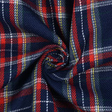 Patchwork Contrast Color Plaid Split Skirt GNZD-7993SG