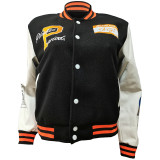 Thickened Embroidered Color Block Baseball Jacket CM-001