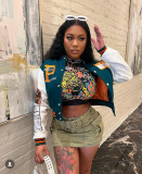 Thickened Embroidered Color Block Baseball Jacket CM-001