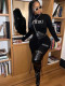 VIP1 Letter Print Yoga Fitness Tight Jumpsuit GDNY-1069