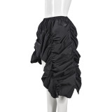 Pleated Irregular Loose Half Skirt GNZD-41048SG