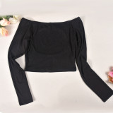 One Shoulder Backless Solid T Shirt GNZD-9666TD